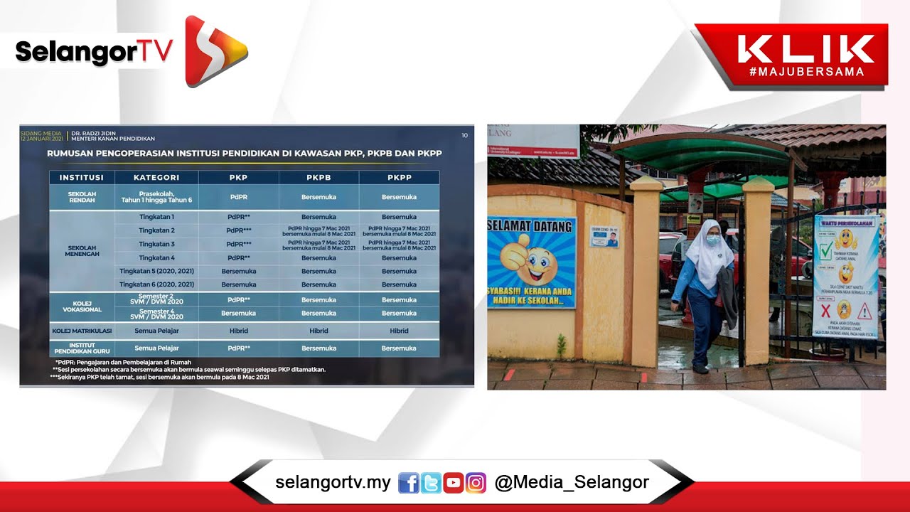 PKP: Pelajar Terlibat Peperiksaan Dibenarkan Hadir Ke Sekolah - SelangorTV