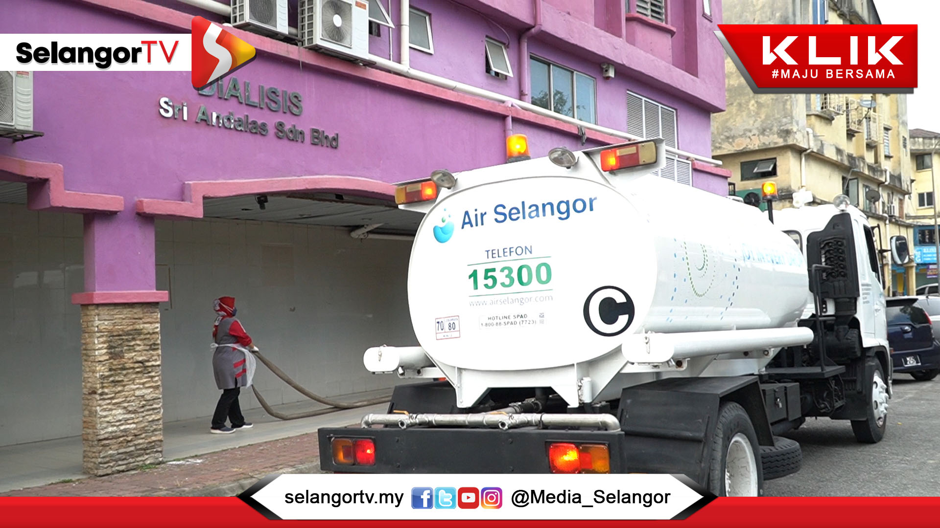 Lori tangki Air Selangor giat bergerak ke pusat dialisis - SelangorTV