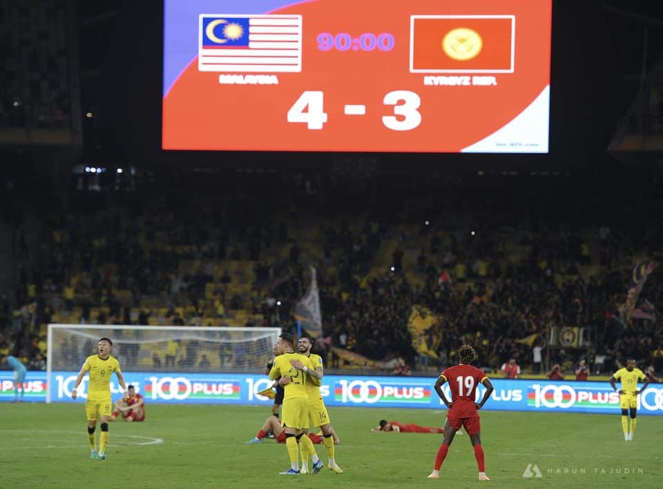  Pasukan Harimau Malaya meraikan kemenangan selepas perlawanan Kumpulan D bagi Kelayakan Piala Dunia 2026 dan Piala Asia 2027, Malaysia menentang Kyrgyzstan di Stadium Nasional Bukit Jalil malam ini.
